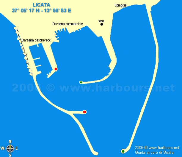 Carta nautica porto di Licata-da non utilizzare per la navigazione