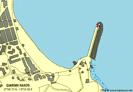 Carta nautica non utilizzabile per la navigazione, consultare sempre il portolano o contattare la Guardia Costiera o la Corporazione dei Piloti del porto -Giardini Naxos - Taormina Port Map